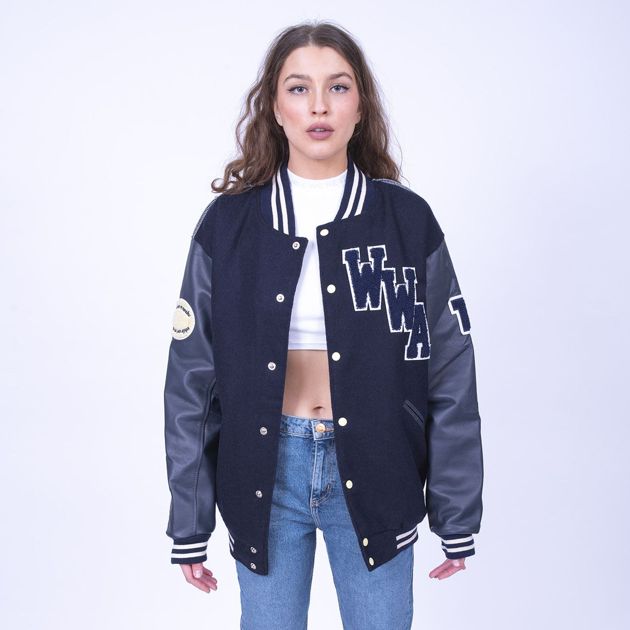 FCHW Women's Navy Blue Varsity Jacket